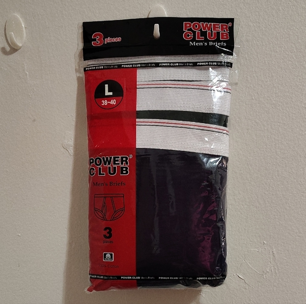 Power Club Man's Briefs Underwear Assorted Dark Colors Size L 38-40